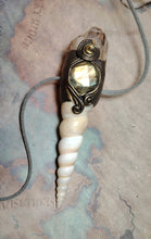 Load image into Gallery viewer, PREORDER Mermaid Crown Seashell Pendant | Labradorite Siren Necklace | Sea Witch Jewelry

