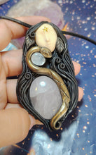 Load image into Gallery viewer, PREORDER Ayahuasca Yage Spirit Necklace | Shamanic Healing Sacred Plants Psychedelic Jewelry - ROSE QTZ
