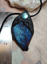 Load image into Gallery viewer, PREORDER Andromedan.  Kyanite Crystal Pendant Labradorite Necklace | Starseed Andromeda Origins Jewelry
