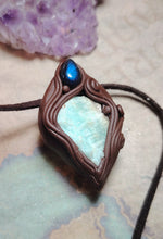 Load image into Gallery viewer, Lemurian Starseed  Hemimorphite  Crystal Necklace  | Light Codes Activation Pendant
