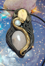 Load image into Gallery viewer, PREORDER Ayahuasca Yage Spirit Necklace | Shamanic Healing Sacred Plants Psychedelic Jewelry - ROSE QTZ
