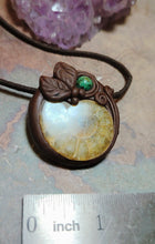 Load image into Gallery viewer, PREORDER Golden Ratio. Sacred Geometry Art Jewelry | Ammonite &amp; Turquoise Pendant | Fibonacci Sequence Necklace with Healing Crystals
