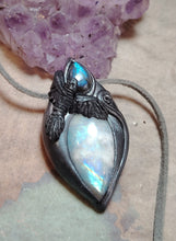 Load image into Gallery viewer, PREORDER The Morrigan | Raven Witchy Necklace | Crow Obsidian Esoteric Jewelry
