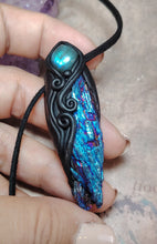 Load image into Gallery viewer, PREORDER Andromedan.  Kyanite Crystal Pendant Labradorite Necklace | Starseed Andromeda Origins Jewelry
