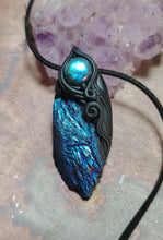 Load image into Gallery viewer, PREORDER Andromeda.  Kyanite Crystal Pendant Labradorite Necklace | Starseed Andromeda Origins Jewelry

