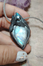 Load image into Gallery viewer, PREORDER The Morrigan | Raven Witchy Necklace | Crow Obsidian Esoteric Jewelry
