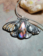 Load image into Gallery viewer, PREORDER Luna Moth Necklace | Moon Phases Insect Pendant | Wiccan, Occult, Witchy Jewelry
