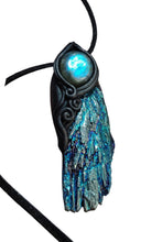 Load image into Gallery viewer, PREORDER Andromeda.  Kyanite Crystal Pendant Labradorite Necklace | Starseed Andromeda Origins Jewelry

