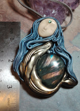 Load image into Gallery viewer, PREORDER Cosmic Blue Whale Goddess Spirit Necklace | Moonstone &amp; Labradorite Crystal Pendant | Divine Feminine Jewelry
