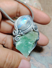 Load image into Gallery viewer, PREORDER Siren  Necklace | Raw Aquamarine &amp; Moonstone | Mermaid, Selkie, Sea Witch Jewelry
