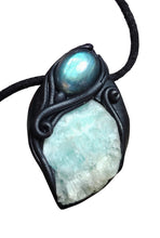 Load image into Gallery viewer, Sirian Starseed Necklace | Raw Blue Hemimorphite Specimen Pendant  | Sirius Constellation Ascension Jewelry
