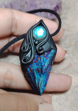 Load image into Gallery viewer, PREORDER Andromedan.  Kyanite Crystal Pendant Labradorite Necklace | Starseed Andromeda Origins Jewelry
