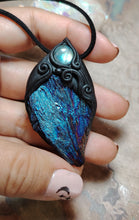 Load image into Gallery viewer, PREORDER Andromedan.  Kyanite Crystal Pendant Labradorite Necklace | Starseed Andromeda Origins Jewelry

