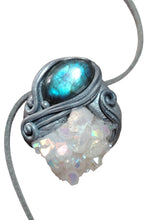 Load image into Gallery viewer, Arcturian Starseed Necklace | Angel Aura Quartz &amp; Labradorite Pendant | Arcturus Galaxy Origins Jewelry
