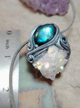 Load image into Gallery viewer, Arcturian Starseed Necklace | Angel Aura Quartz &amp; Labradorite Pendant | Arcturus Galaxy Origins Jewelry
