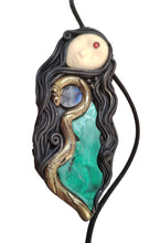 Load image into Gallery viewer, PREORDER Ayahuasca Yage Spirit Necklace | Shamanic Healing Sacred Plants Psychedelic Jewelry  MALACHITE
