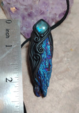 Load image into Gallery viewer, PREORDER Andromedan.  Kyanite Crystal Pendant Labradorite Necklace | Starseed Andromeda Origins Jewelry
